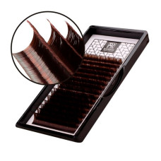 Коричневые ресницы Barbara Горький шоколад отдельные длины, изгиб С, толщина 0.10, длина 9 мм