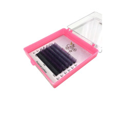Цветные ресницы «Unicorn Lash» Ombre (mix 6 линий), цвет Black-violet, изгиб В, толщина 0.07, длина микс от 7 мм до 12 мм